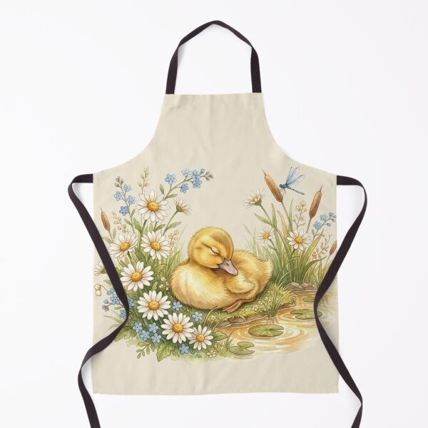 Item preview, Sleeping Duckling Daisy Pond Cottagecore Spring Art designed and sold by CalmCapy Co.