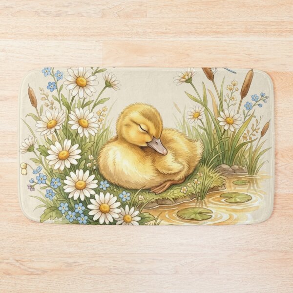 Item preview, Sleeping Duckling Daisy Pond Cottagecore Spring Art designed and sold by CalmCapy Co.