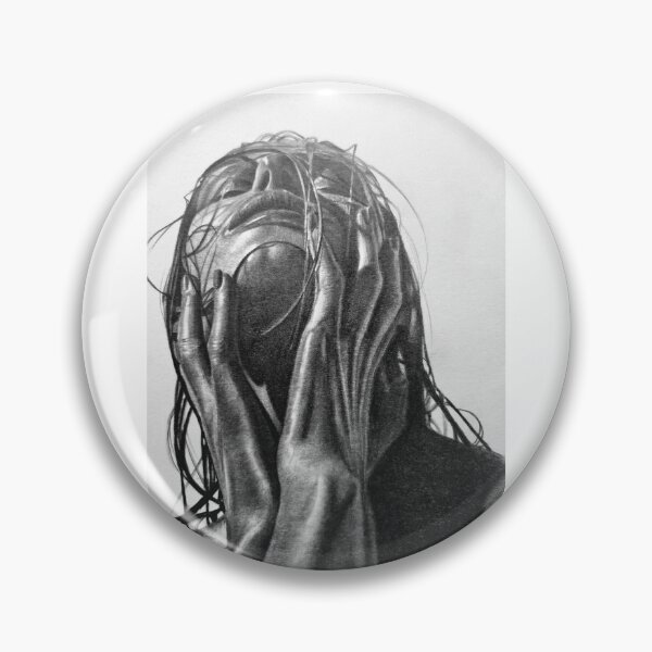 Item preview, Ethereal Reflection – Hyperrealistic Wet Hair Portrait Pencil Drawing designed and sold by BoyanVBart.