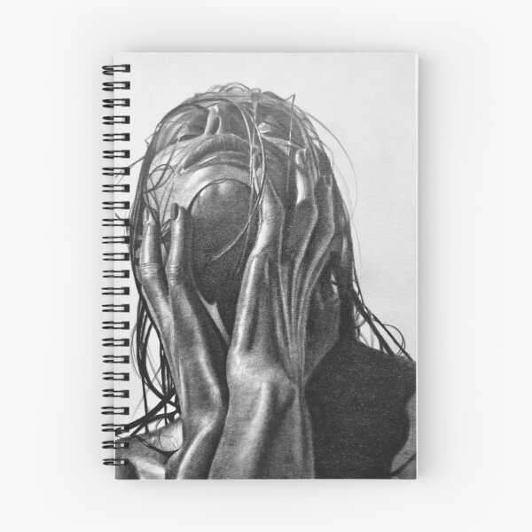 Item preview, Ethereal Reflection – Hyperrealistic Wet Hair Portrait Pencil Drawing designed and sold by BoyanVBart.