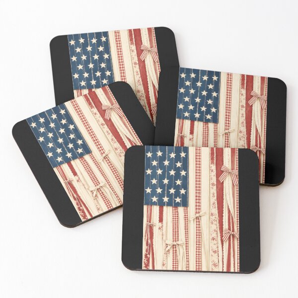 Item preview, Rustic Patriotic Farmhouse American Flag Ribbon Wall Art designed and sold by justinhmorton.