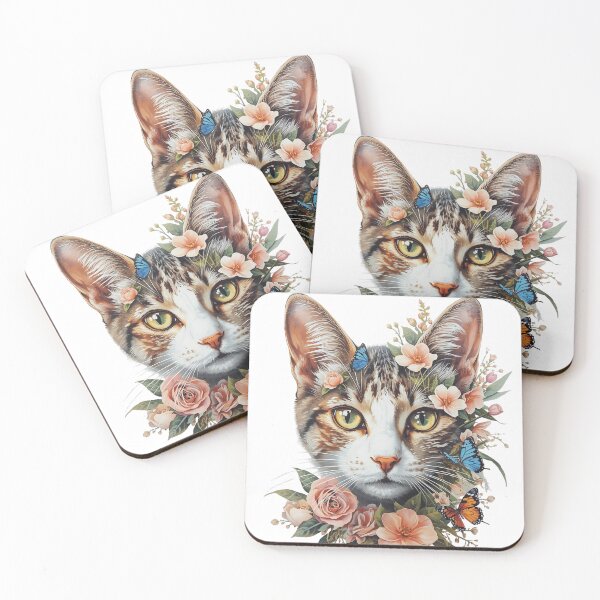 Item preview, Flower cat of all colors designed and sold by Art70shop.