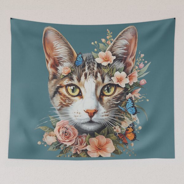 Item preview, Flower cat of all colors designed and sold by Art70shop.