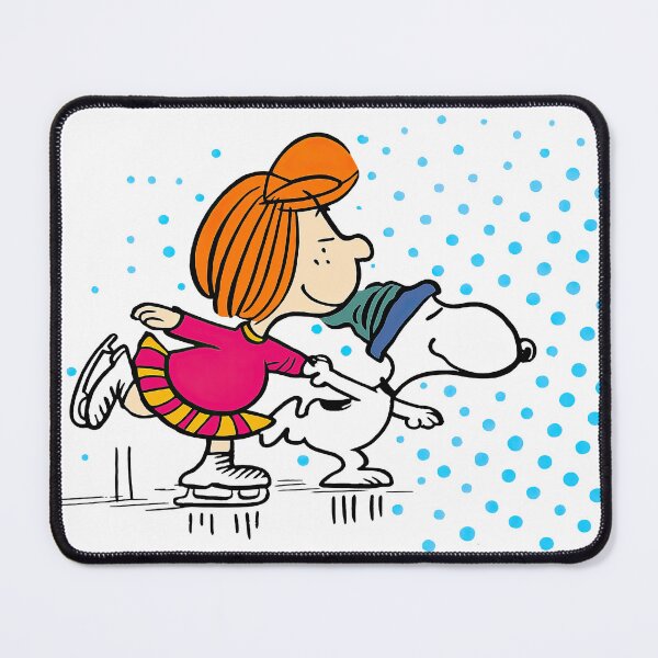 Item preview, Peppermint Patty and Snoopy Ice Skating Winter Snow Retro designed and sold by Schulz Lightprint Studio.