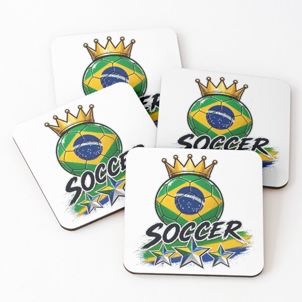 Item preview, Vintage Brasil flag Crowned Soccer Ball designed and sold by QuiteOrbit.