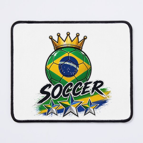 Item preview, Vintage Brasil flag Crowned Soccer Ball designed and sold by QuiteOrbit.
