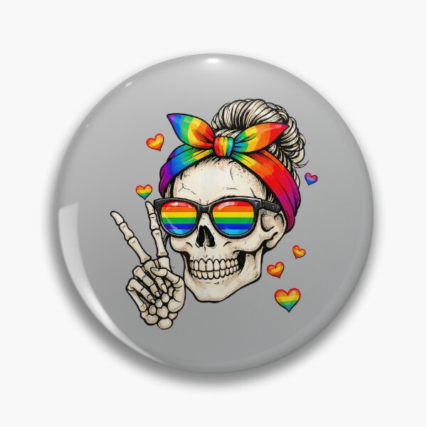 Item preview, Messy Bun Skull Rainbow Flag LGBT Gay Pride Women Girls Kids designed and sold by mjohnson9.