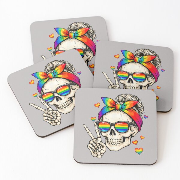 Item preview, Messy Bun Skull Rainbow Flag LGBT Gay Pride Women Girls Kids designed and sold by mjohnson9.