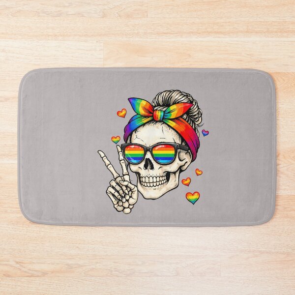 Item preview, Messy Bun Skull Rainbow Flag LGBT Gay Pride Women Girls Kids designed and sold by mjohnson9.