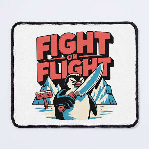 Item preview, Funny Fight or Flight Penguin Meme – Badass Angry Animal Graphic designed and sold by MerchlyMike.
