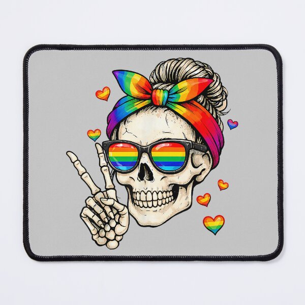 Item preview, Messy Bun Skull Rainbow Flag LGBT Gay Pride Women Girls Kids designed and sold by mjohnson9.