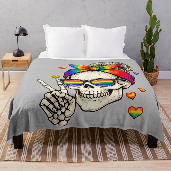 Item preview, Messy Bun Skull Rainbow Flag LGBT Gay Pride Women Girls Kids designed and sold by mjohnson9.