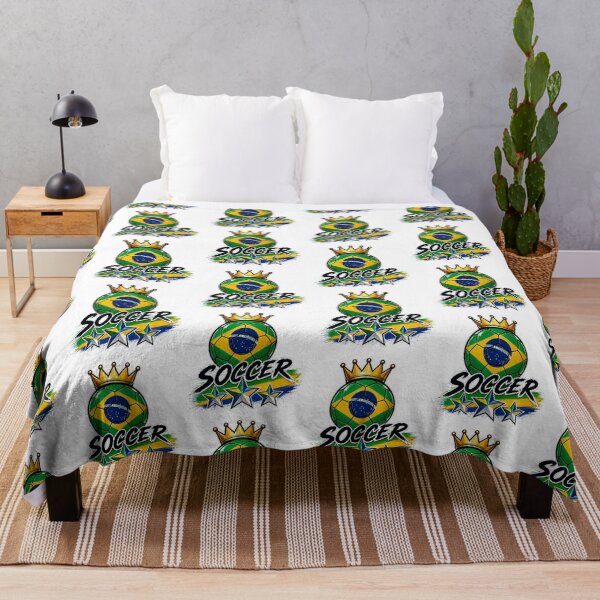 Item preview, Vintage Brasil flag Crowned Soccer Ball designed and sold by QuiteOrbit.