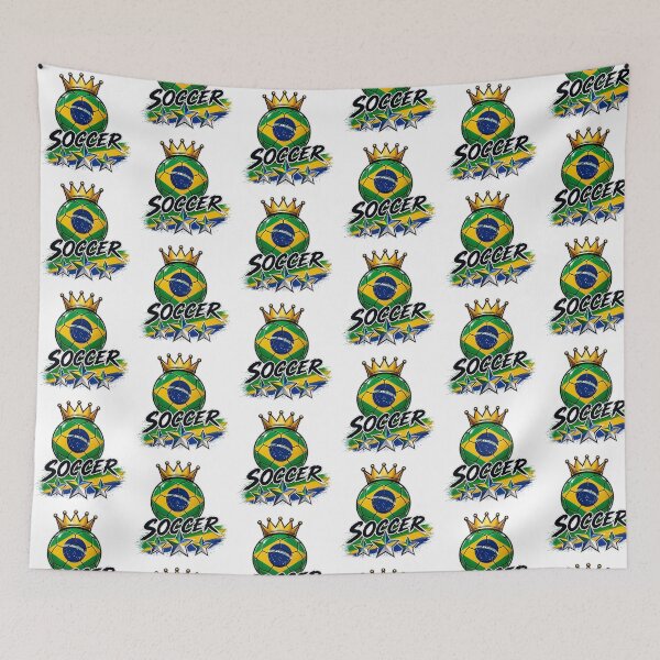 Item preview, Vintage Brasil flag Crowned Soccer Ball designed and sold by QuiteOrbit.
