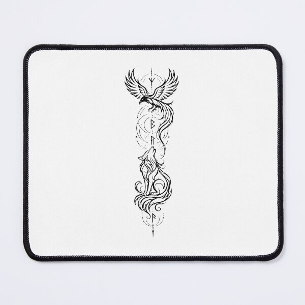 Item preview, Norse Runes Wolf and Phoenix Tattoo Art designed and sold by Mido-artister.