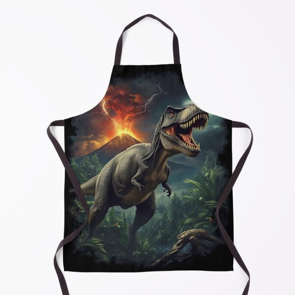 Item preview, Epic T-Rex Dinosaur Volcano Jungle Dark Art T-Shirt designed and sold by SunnyDesign82.