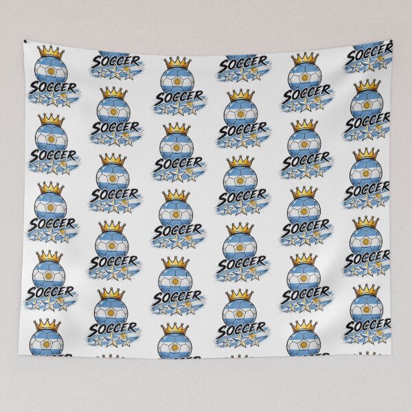 Item preview, Vintage Argentina flag Crowned Soccer Ball designed and sold by QuiteOrbit.