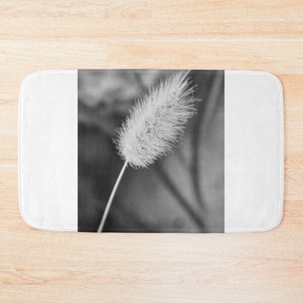 Item preview, Close-Up Black and White Macro of Fuzzy Bunny Tail Grass Seed Head, Minimal Nature Detail designed and sold by Nmallia.
