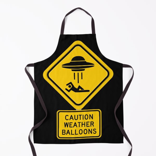 Item preview, Caution Weather Balloons - Funny UFO Alien Abduction Sign designed and sold by Mystral Art Studio.