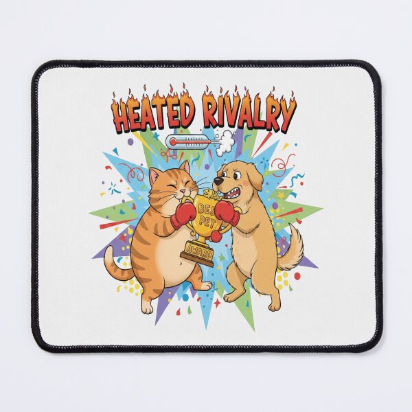 Item preview, Heated Rivalry - Cat and Dog Funny Art designed and sold by ANJ Designs.