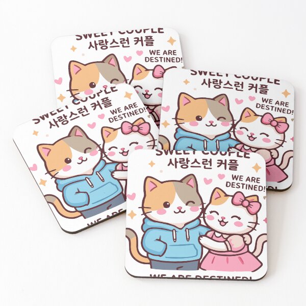 Item preview, Sweet Couple Kawaii Cat Sticker designed and sold by sumeetkaliya.