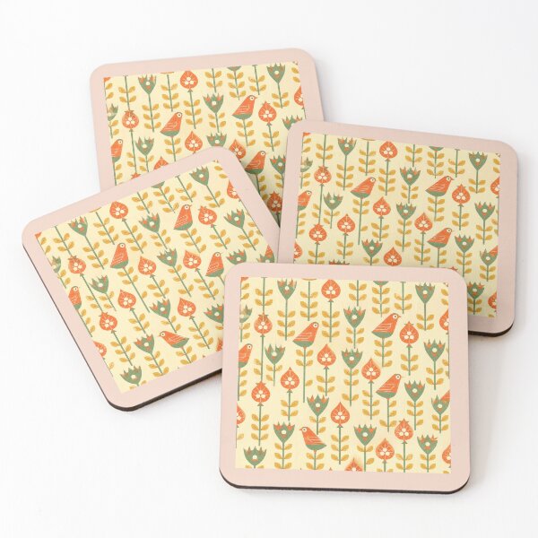 Item preview, Folk Bird Garden Pattern designed and sold by mellow-koko.