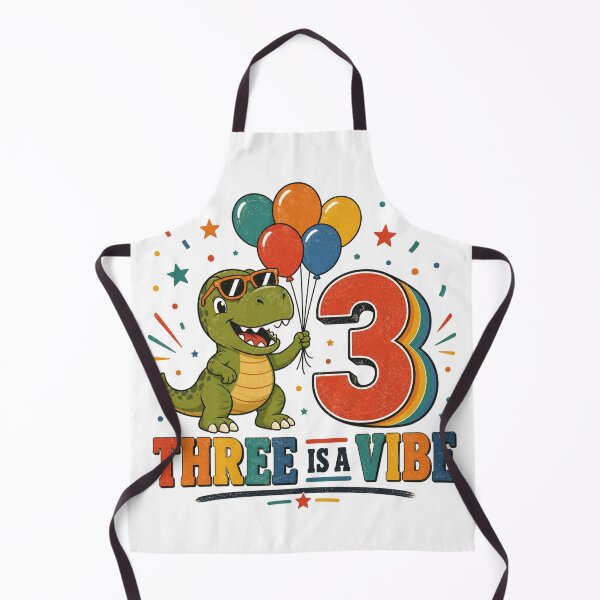 Item preview, Three Is A Vibe Dinosaur Birthday Shirt Cute T-Rex 3rd Birthday Kids T-Shirt designed and sold by SunnyDesign82.