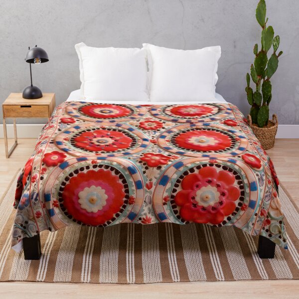 Item preview, Karabag Suzani Uzbekistan Embroidery Print designed and sold by Vicky Brago-Mitchell®.