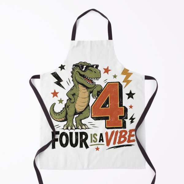 Item preview, Four Is A Vibe Dinosaur Birthday Shirt Cool T-Rex 4th Birthday Kids T-Shirt designed and sold by SunnyDesign82.