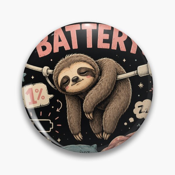 Item preview, Low Battery Introvert Sloth Design designed and sold by ZovLane.