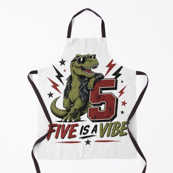 Item preview, Five Is A Vibe Dinosaur Birthday Shirt Rockstar T-Rex 5th Birthday Kids T-Shirt designed and sold by SunnyDesign82.
