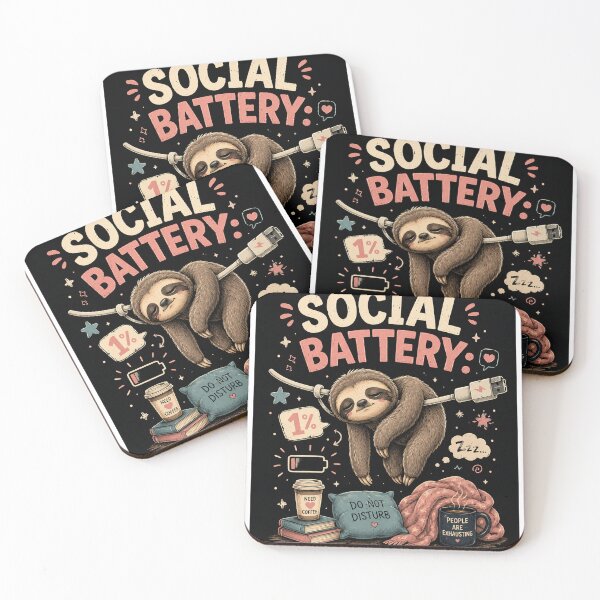 Artikelvorschau, Design für introvertierte Faultiere mit niedrigem Batteriestand entworfen und verkauft von ZovLane.