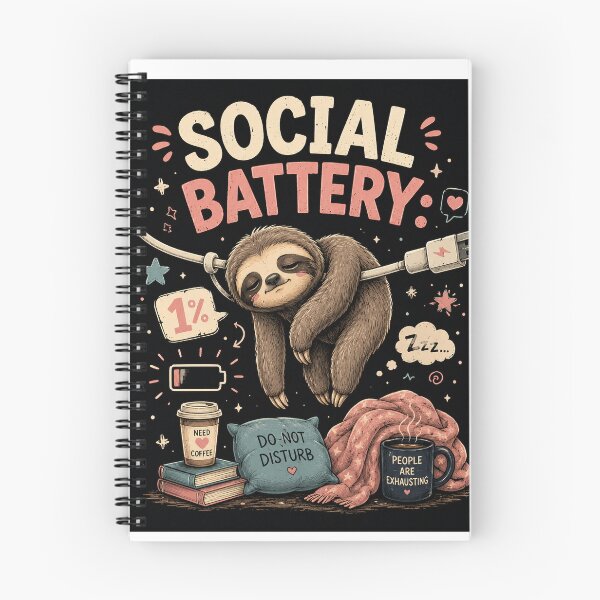 Artikelvorschau, Design für introvertierte Faultiere mit niedrigem Batteriestand entworfen und verkauft von ZovLane.