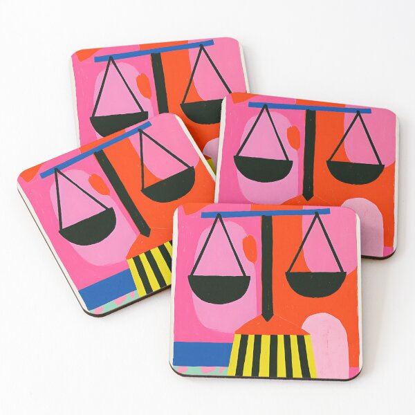 Item preview, Libra Dancing Between Harmony and Contrast Abstract Zodiac Scales Art with Vibrant Geometry designed and sold by OlfactoART Studio.