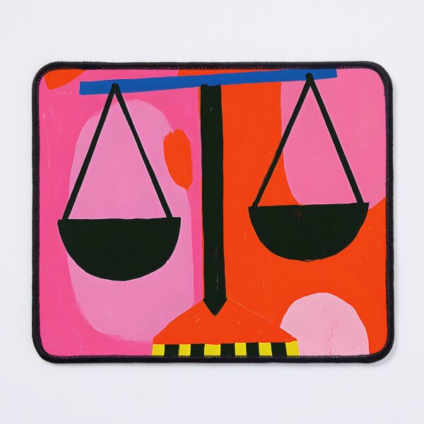 Item preview, Libra Dancing Between Harmony and Contrast Abstract Zodiac Scales Art with Vibrant Geometry designed and sold by OlfactoART Studio.