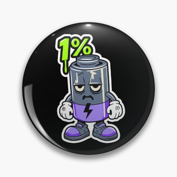 Item preview, Running on 1% Battery Funny Sleep Deprived Sticker designed and sold by Marvin4321.