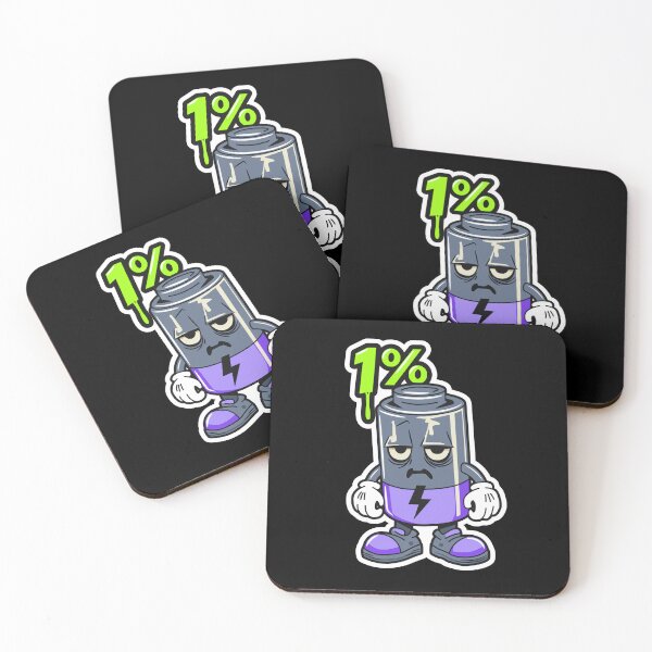 Item preview, Running on 1% Battery Funny Sleep Deprived Sticker designed and sold by Marvin4321.