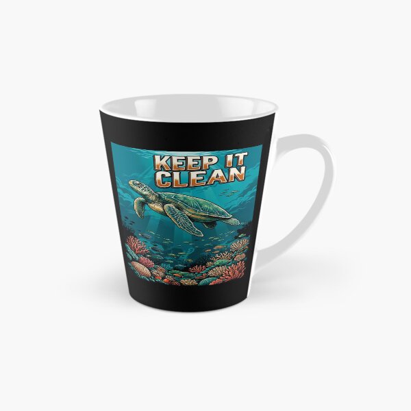 Item preview, Keep It Clean Sea Turtle — Ocean Conservation Art Print Reef Wildlife designed and sold by MālamaThreads.