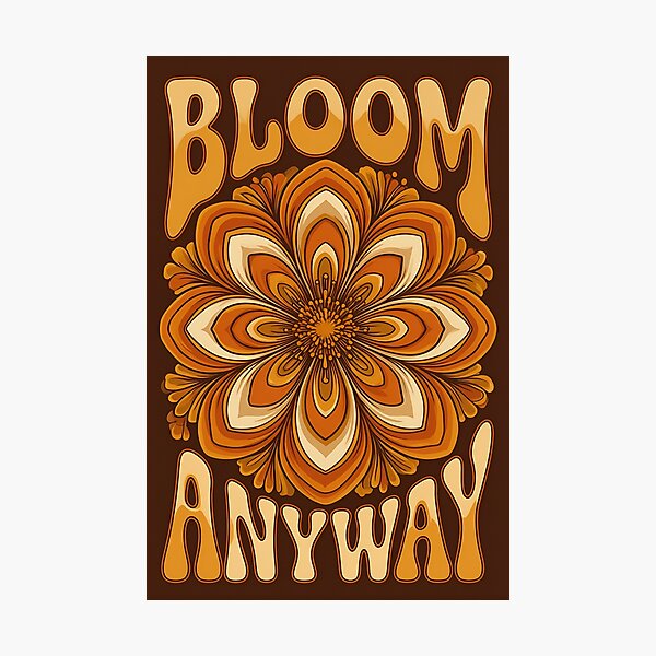 Item preview, Retro Wall Art Print BLOOM ANYWAY designed and sold by OdinLabs.