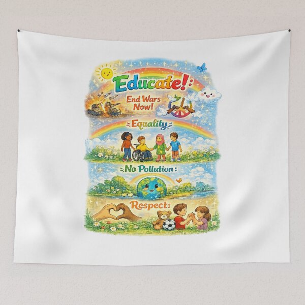Item preview, Teach Kids Good Things – Educate for a Better World PNG | Peace Equality Respect Earth Education Art designed and sold by Hookesmode.