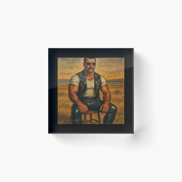 Item preview, Savannah Sovereign Sir - Leather Daddy Tom of Finland Leather Man Tribute Acrylic Gay Art. designed and sold by ItsAKinkThing.