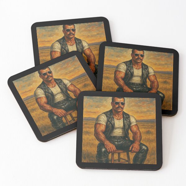 Item preview, Savannah Sovereign Sir - Leather Daddy Tom of Finland Leather Man Tribute Acrylic Gay Art. designed and sold by ItsAKinkThing.