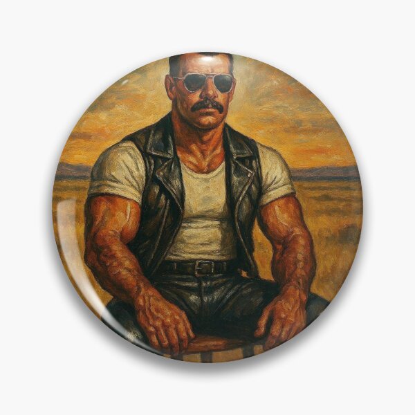 Item preview, Savannah Sovereign Sir - Leather Daddy Tom of Finland Leather Man Tribute Acrylic Gay Art. designed and sold by ItsAKinkThing.