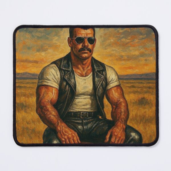 Item preview, Savannah Sovereign Sir - Leather Daddy Tom of Finland Leather Man Tribute Acrylic Gay Art. designed and sold by ItsAKinkThing.