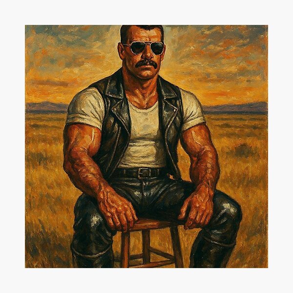 Item preview, Savannah Sovereign Sir - Leather Daddy Tom of Finland Leather Man Tribute Acrylic Gay Art. designed and sold by ItsAKinkThing.