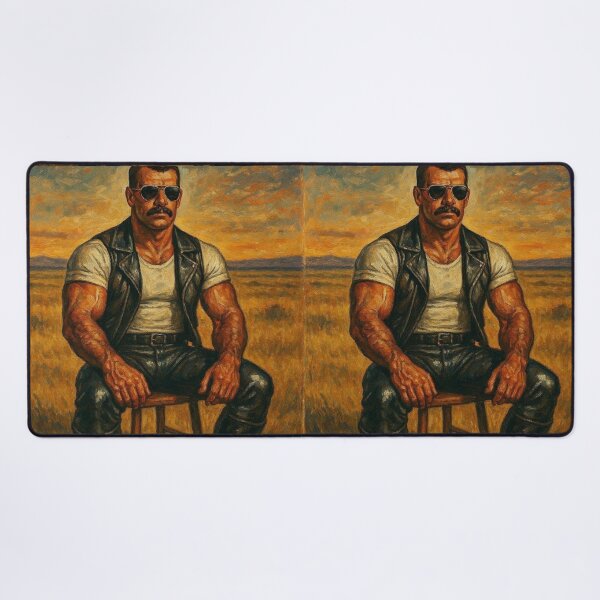 Item preview, Savannah Sovereign Sir - Leather Daddy Tom of Finland Leather Man Tribute Acrylic Gay Art. designed and sold by ItsAKinkThing.