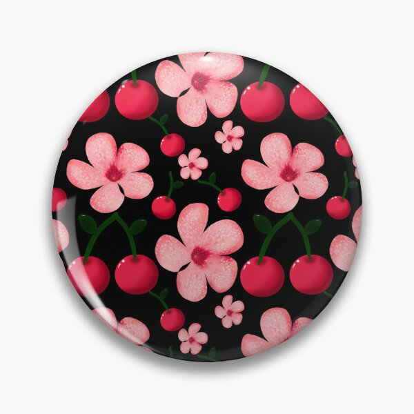 Item preview, Cherry Blossom Floral Pattern, Pink Flowers and Cherries Seamless Repeat, Cute Cottagecore Botanical Design designed and sold by HopeAndHustle.