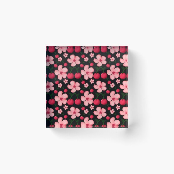 Item preview, Cherry Blossom Floral Pattern, Pink Flowers and Cherries Seamless Repeat, Cute Cottagecore Botanical Design designed and sold by HopeAndHustle.