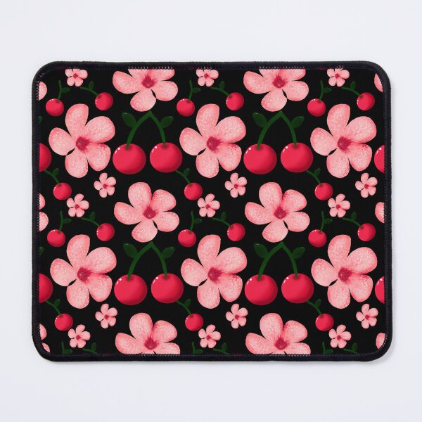 Item preview, Cherry Blossom Floral Pattern, Pink Flowers and Cherries Seamless Repeat, Cute Cottagecore Botanical Design designed and sold by HopeAndHustle.