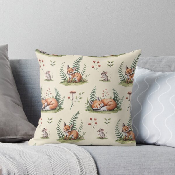 Item preview, Fox Bunny Seamless Pattern Cottagecore Watercolor designed and sold by CalmCapy Co.